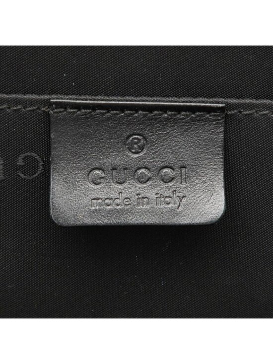 Gucci Flap Backpack Black Nylon Leather